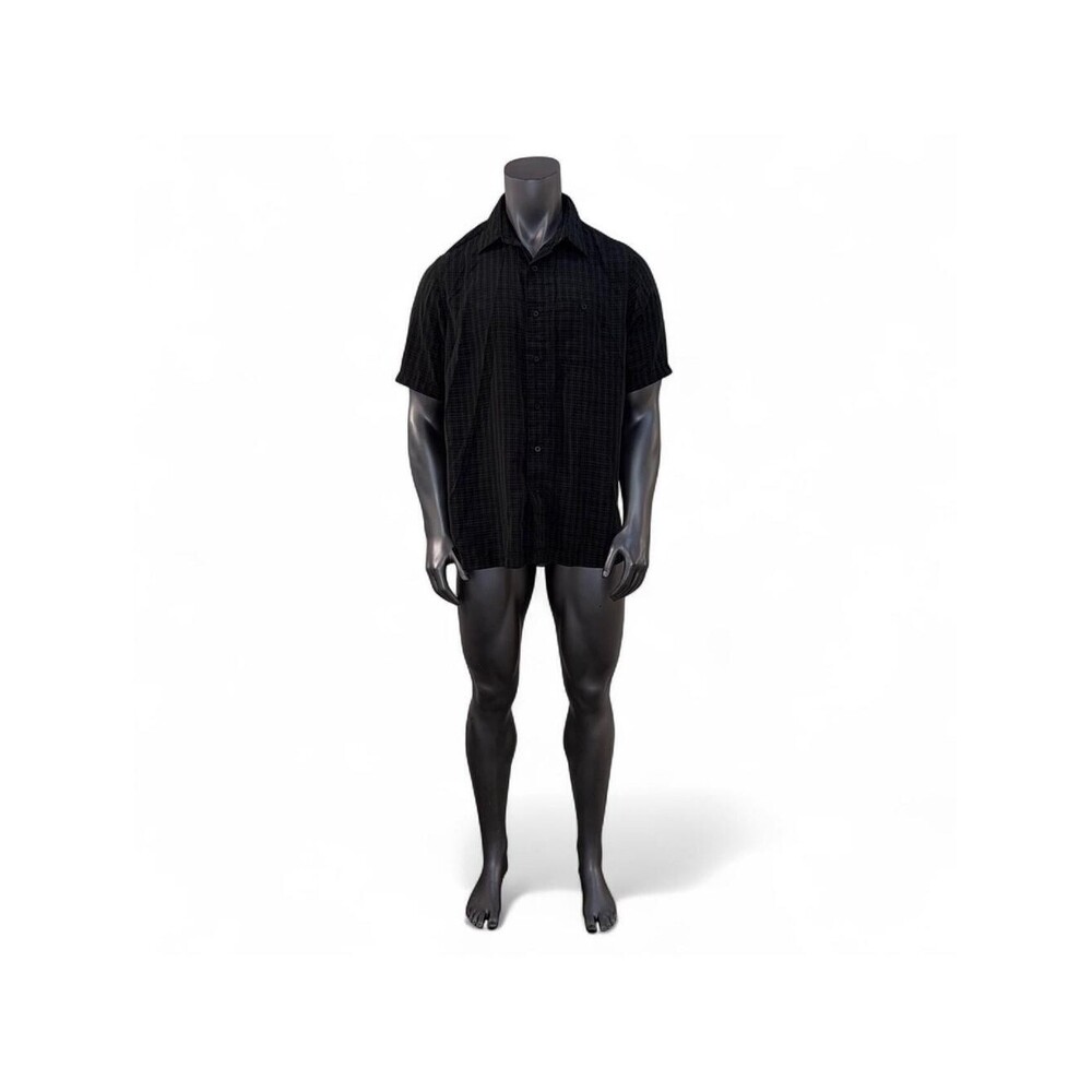 🖤 Men's George Dark Grid Short Sleeve Button-Up Shirt